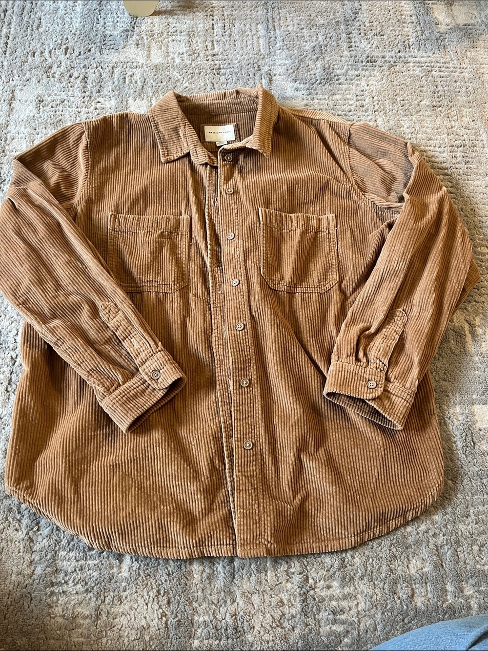 American Eagle Corduroy Shirt Jacket - Tan
